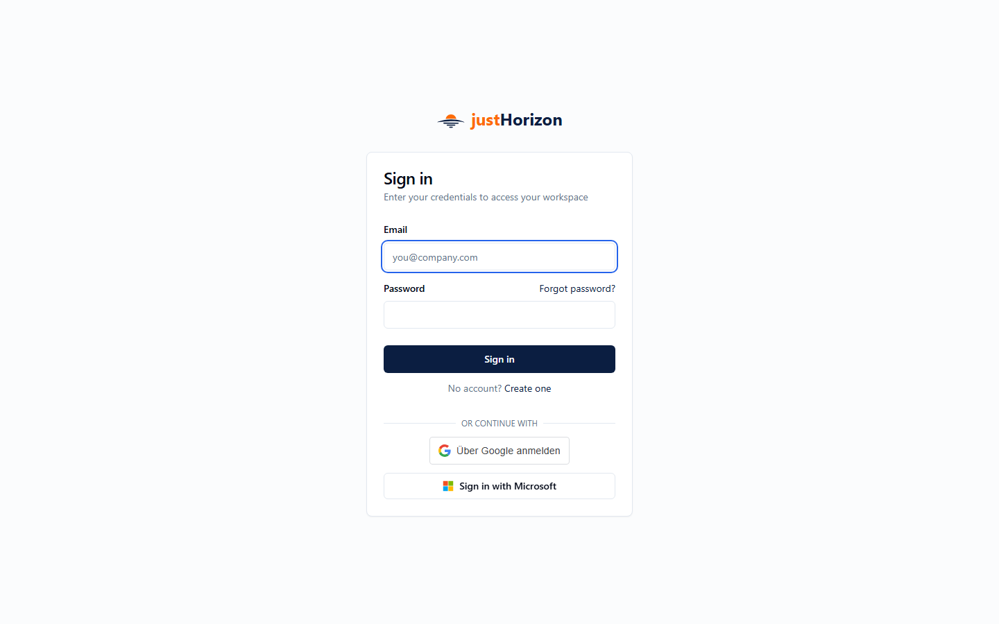 Login page showing email/password fields and the Forgot password link